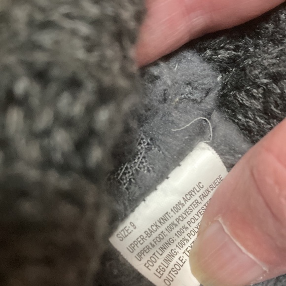 MukLuks size 9 black faux suede boots; 2 outside working silver buckles; 13 1/4” - Picture 3 of 10